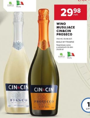 Wino musujące CIN&CIN Proseco białe wytrawne promocja w Stokrotka