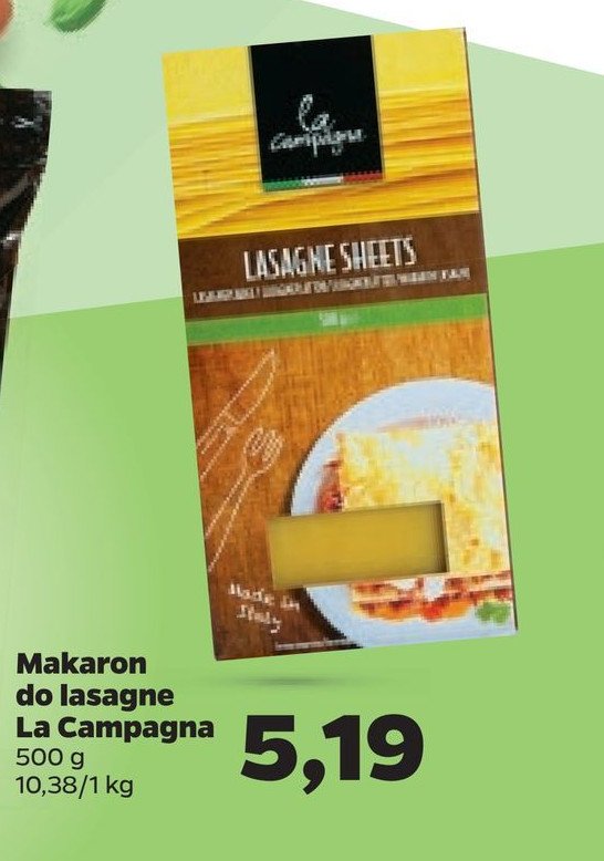 Makaron lasagne sheets La campagna promocje