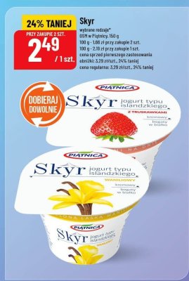 Jogurt Skyr wybrane rodzaje  promocja w POLOmarket