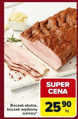 Boczek ekstra, boczek wędzony surowy promocja w Carrefour Express
