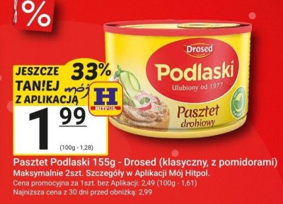 Pasztet Podlaski drobiowy Drosed promocja w Hitpol