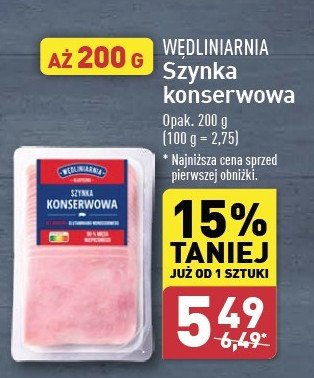 Szynka konserwowa Wędliniarnia classic promocja w Aldi