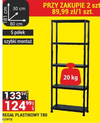 Regał REGAŁ PLASTIKOWY T80 promocja w Merkury Market