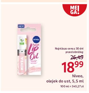 Olejek do ust dress nude Nivea caring lip oil promocja w Rossmann