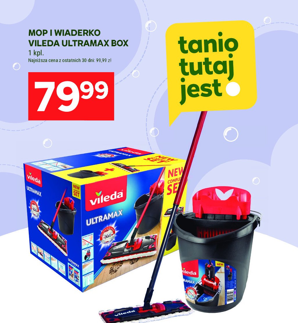 Zestaw mop ultramax wiadro + wkład Vileda promocja w Stokrotka