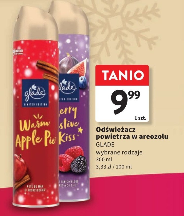 Odświeżacz warm apple pie Glade by brise promocja w Intermarche