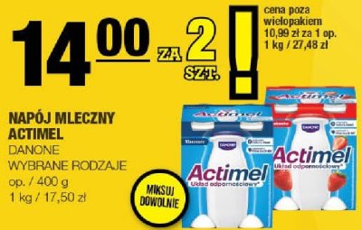 Napój mleczny Actimel promocja w SPAR