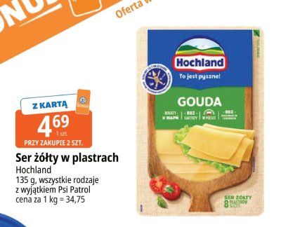 Ser żółty w plastrach Hochland Gouda promocja w Leclerc
