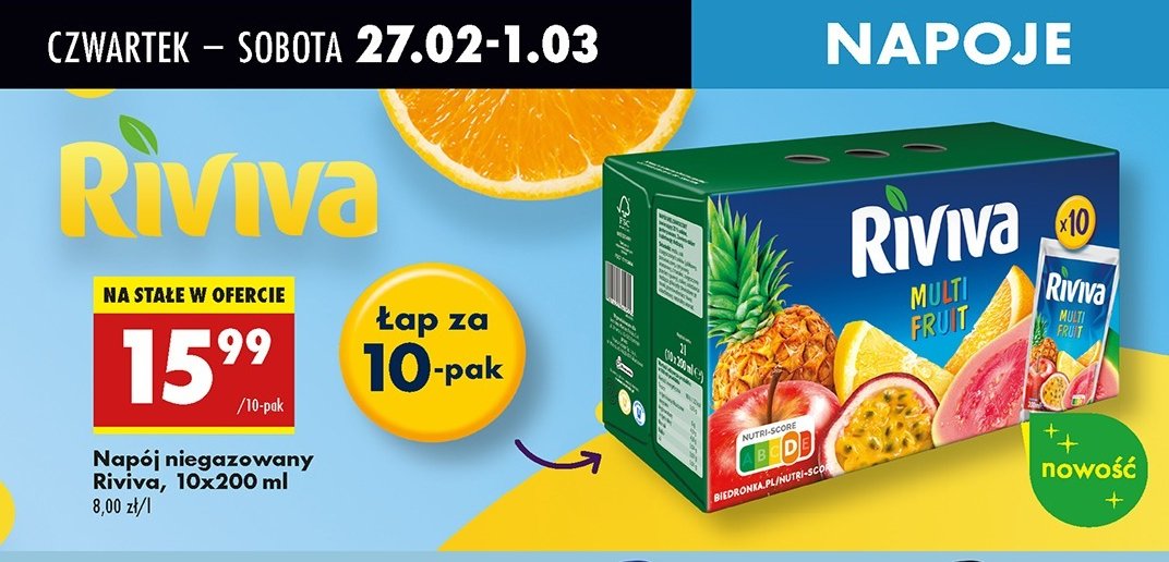 Napój multifruit Riviva promocja