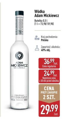 Wódka Adam Mickiewicz promocja w Aldi