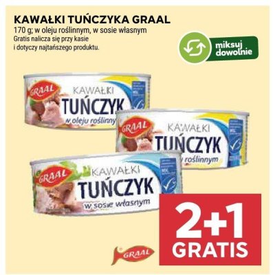Kawałki tuńczyka Graal różne rodzaje promocja w Stokrotka