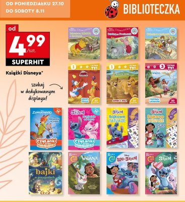 Książki Disneya - różne tytuły promocja w Biedronka