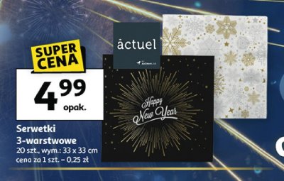 Serwetki 3-warstwowe 20 szt., wym.: 33 x 33 cm promocja w Auchan