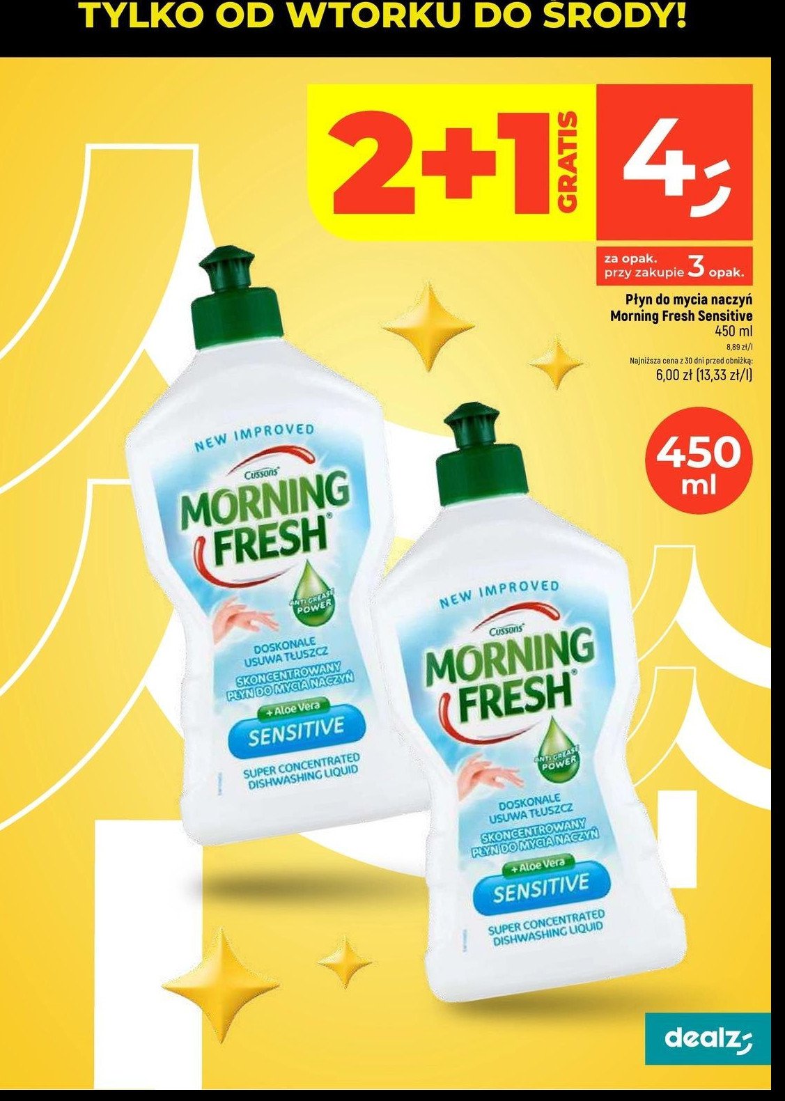 Płyn do naczyń sensitive aloe vera Morning fresh promocja