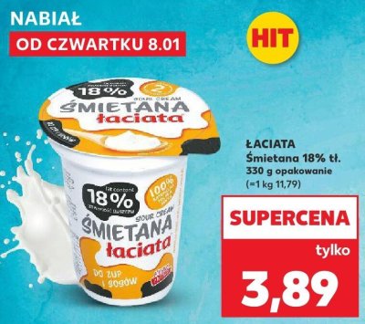 Śmietana 18% tł. promocja w Kaufland