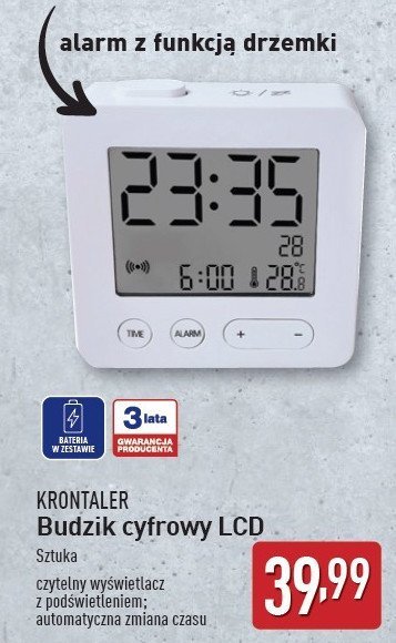 Budzik lcd Krontaler promocja