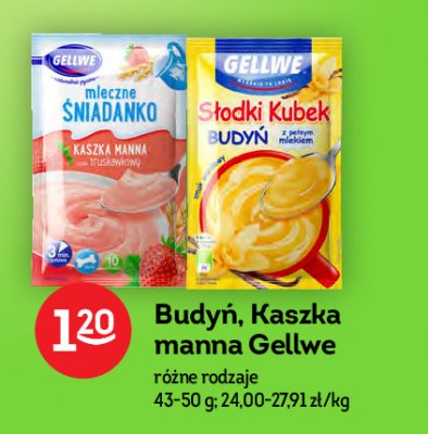 Kaszka manna truskawkowa Gellwe słodki kubek promocja