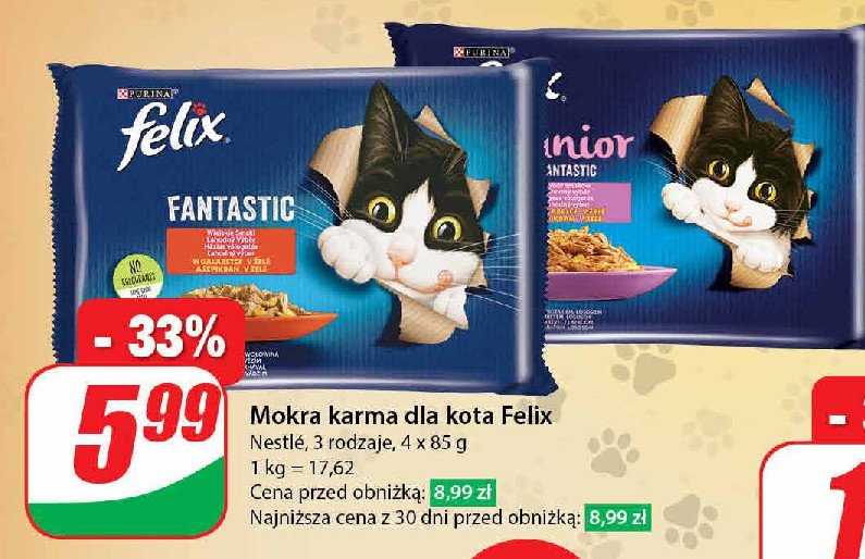 Karma dla kota wybór smaków w galaretce Purina felix fantastic promocja