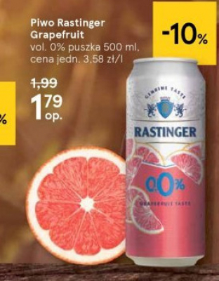 Piwo Rastinger free grapefruit promocja
