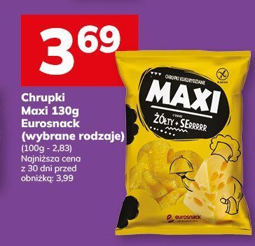 Chipsy Chrupki Maxi 130g Eurosnack (wybrane rodzaje) promocja w Hitpol