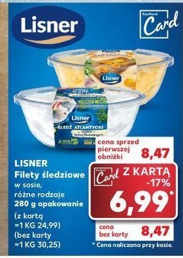Filety śledziowe w sosie śmietankowym z kurkami Lisner promocja