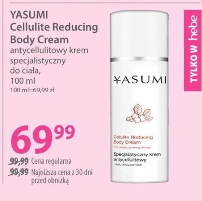 Krem do ciała YASUMI Cellulite Reducing Body Cream antycellulitowy specjalistyczny 100 ml promocja w Hebe