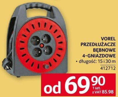 Przedłużacz bębnowy 4-gniazdowy promocja w Selgros