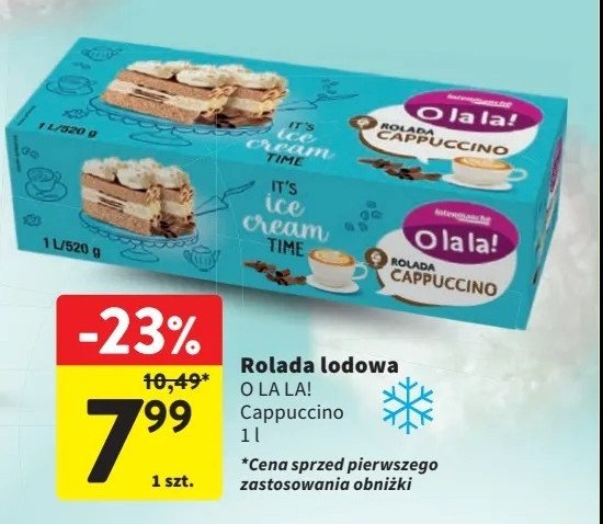 Rolada lodowa cappuccino Intermarche o la la! promocja