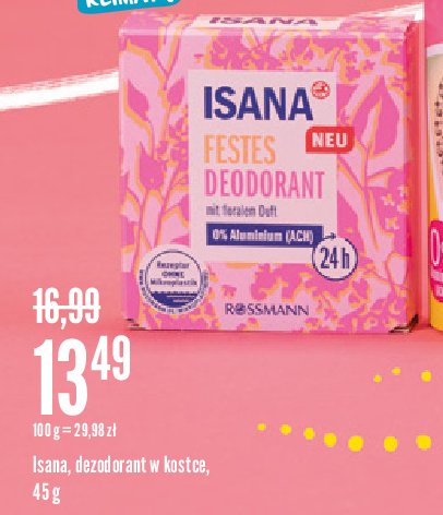 Dezodorant w kostce floralem duft Isana promocja