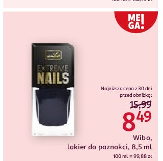 Lakier do paznokci Wibo extreme nails promocja w Rossmann