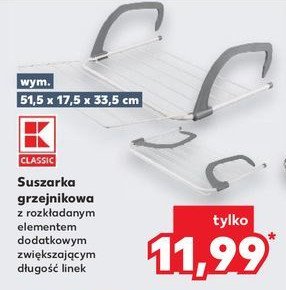 Suszarka grzejnikowa 51.5 x 17.5 x 33.5 cm K-classic promocja w Kaufland