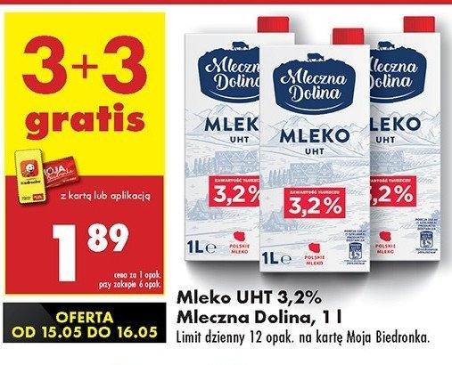 Mleko prawdziwe 3.2% Mleczna dolina promocja