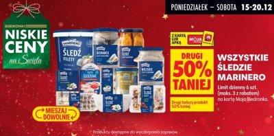 Śledź Marinero filety promocja w Biedronka
