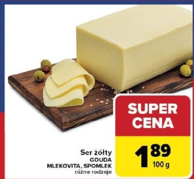 Ser żółty Gouda Mlekovita, Spomlek różne rodzaje promocja w Carrefour Market