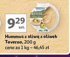 Hummus kremowy dip z ciecierzycy z pastą sezamową i oliwą z oliwek Taverna promocja