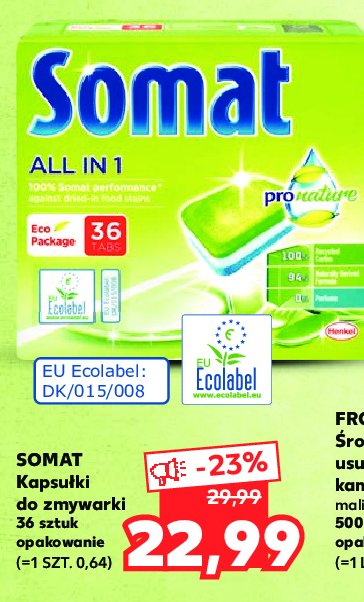 Tabletki do zmywarek pro nature Somat all in 1 promocja