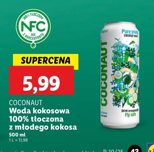 Woda kokosowa Coconaut promocja w Lidl