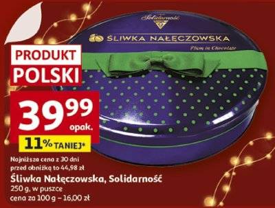 Śliwka Nałęczowska Solidarność w puszce promocja w Auchan