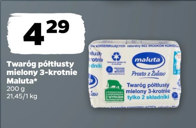 Twaróg mielony 3-krotnie Maluta promocja