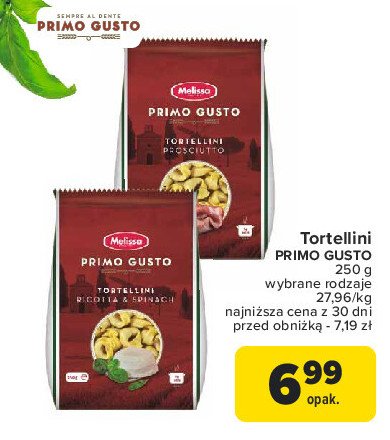 Tortellini prosciutto Melissa primo gusto promocja w Carrefour Market