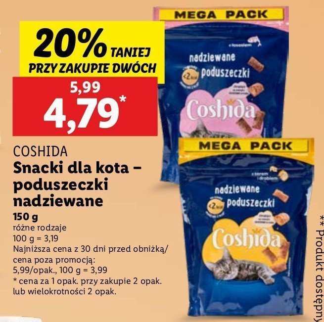 Snacki dla kota poduszeczki z 艂ososia Coshida promocja