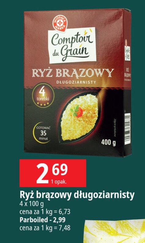 Ryż parboiled Wiodąca marka comptoir de grain promocja w Leclerc