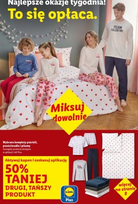 Komplet pościeli, prześcieradła drugi produkt -50% promocja w Lidl