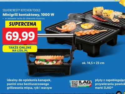 Minigrill kontaktowy 1000 w Silvercrest promocja