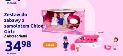 Zabawka Zestaw do zabawy z samolotem Chloe Girlz z akcesoriami promocja w Action