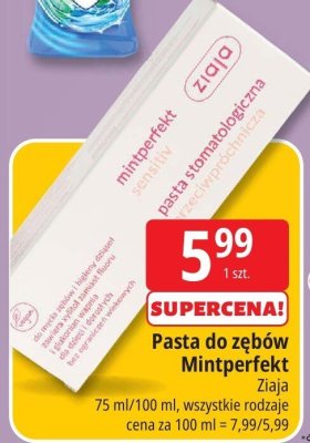 Pasta do zębów Mintperfekt Ziaja promocja w Leclerc