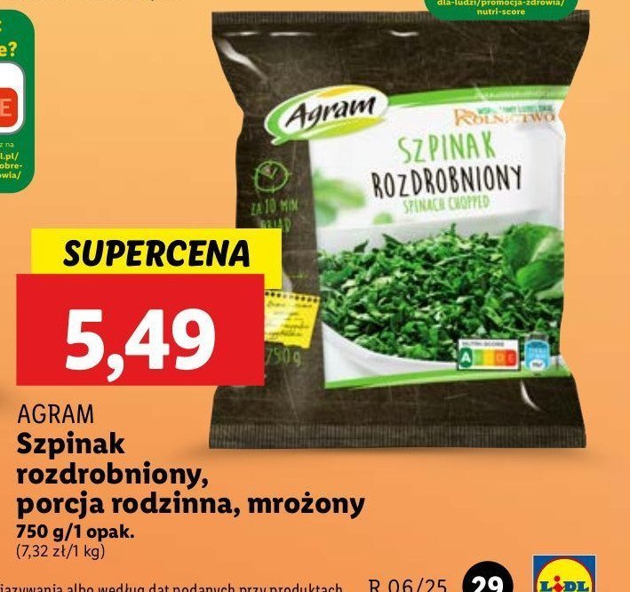 Szpinak rozdrobniony Agram promocja