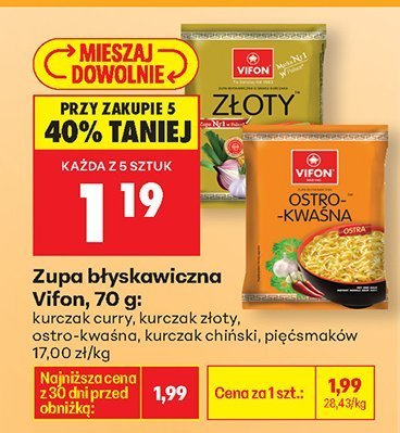 Zupa błyskawiczna pięć smaków promocja w Biedronka