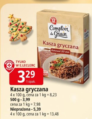 Kasza gryczana Comptoir du Grain promocja w Leclerc