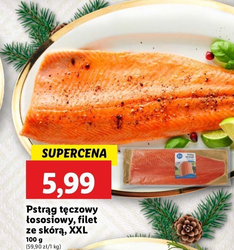 Pstrąg tęczowy łososiowy ze skórą promocja w Lidl